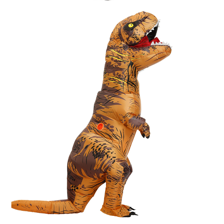 Dinosaur Inflatable Costume Halloween Cosplay Blow up Outfit Fancy Dress Adult Toys Brown