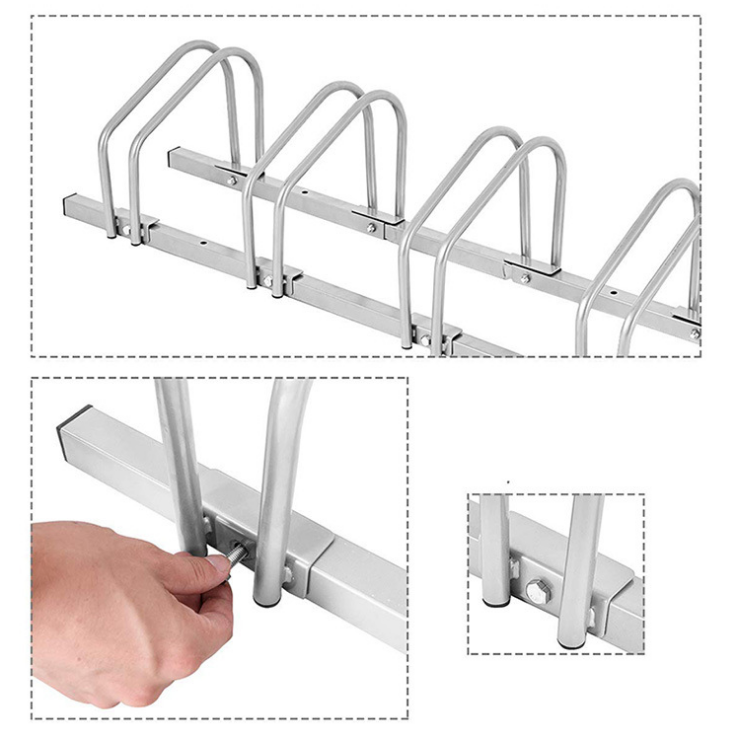 2/3/4/5/6 Slots Metal Bicycle Rack Stand Floor Garage Bike Storage Display Rack Indoor Outdoor Floor Bicycle Parking Stand