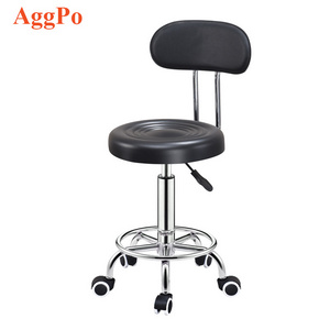 Rolling Stool Adjustable Drafting Chair Heavy Duty Metal Base with Back Support Foot Rest, for Office Home Shop