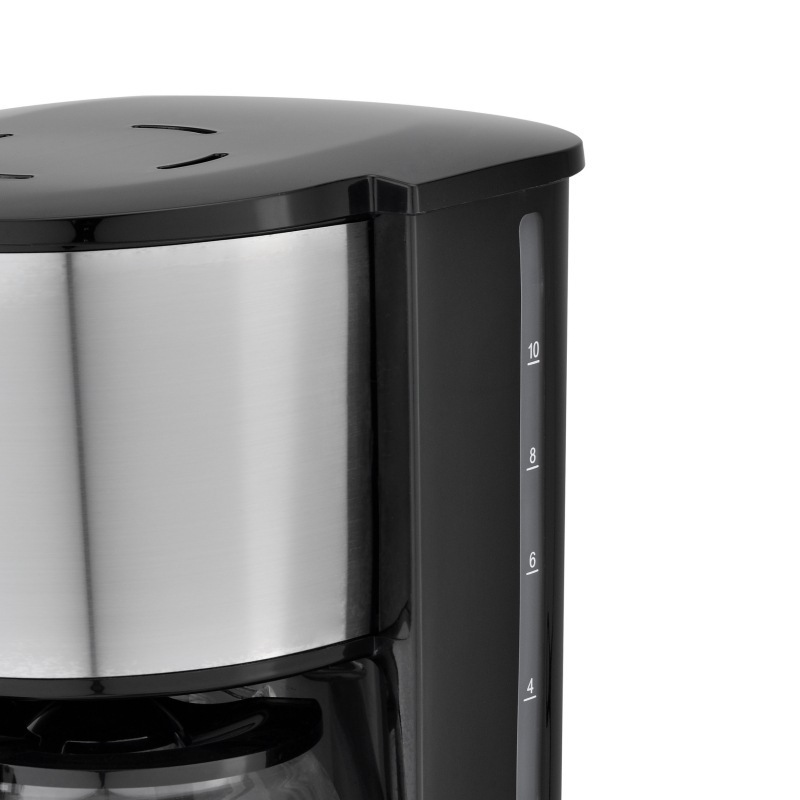 12-Cup Drip Coffee Maker, with Anti-drip Function and Reusable Cone Filter, Black with Stainless Accents Coffee Maker