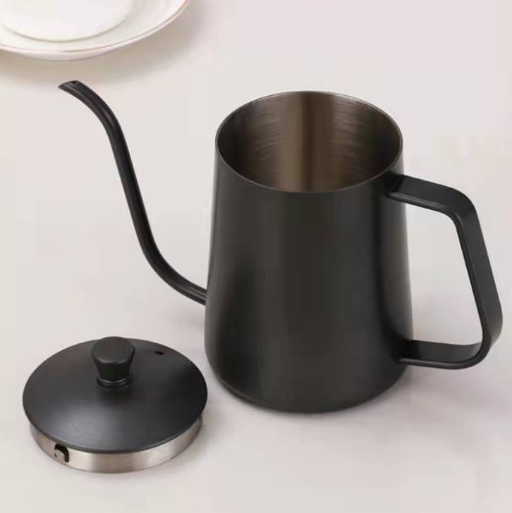 Gooseneck spout coffee kettle hot pour over drip coffee espresso tea brewing black coating stainless steel kettle