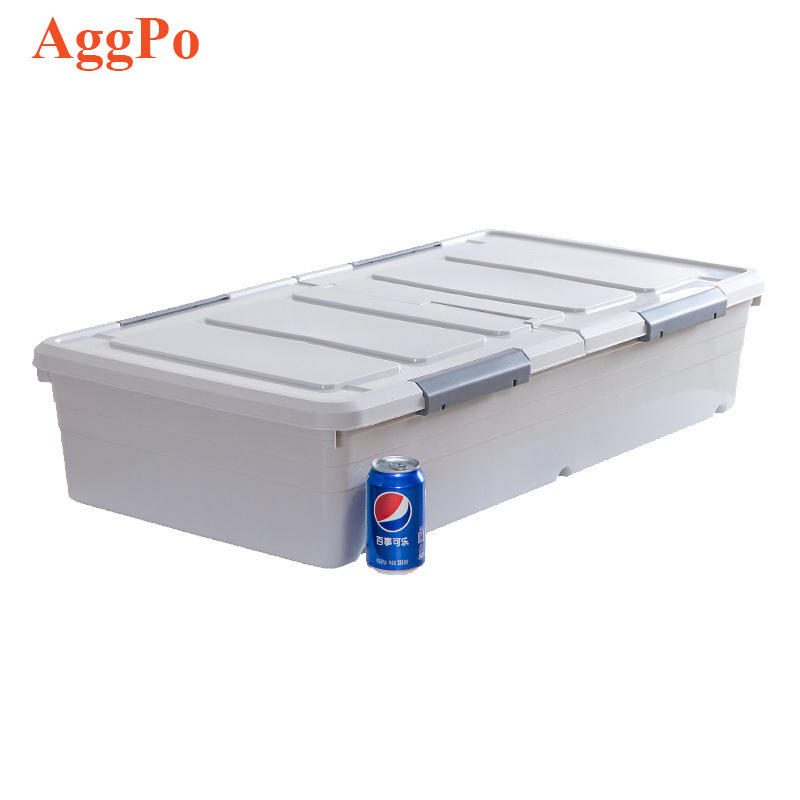 Stackable Under Bed Rolling Storage Plastic Containers with Wheels, Multi-purpose Storage Bins with Lids for Clothes, Shoes