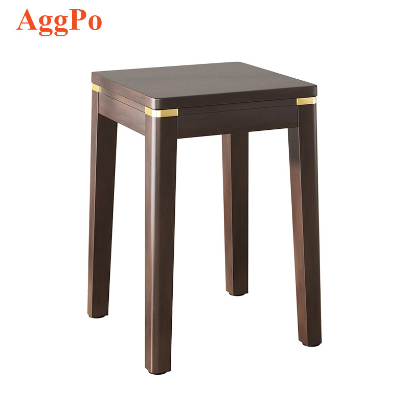 Minimalist Fashion Creative Adult Small Bench Household Square Stool Solid Wood Stool for Living Room Bedroom