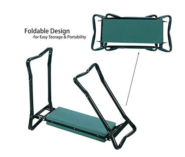 Upgraded Folding Garden Kneeler and Seat with Soft Eva Pad Seat with Stool Chair Pouch Gardening Supplies Ideal Gifts