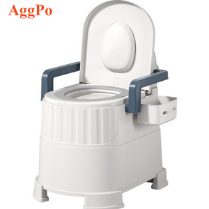 Portable household toilet for the elderly disabled pregnant foldable collapsible plastic potty with handles