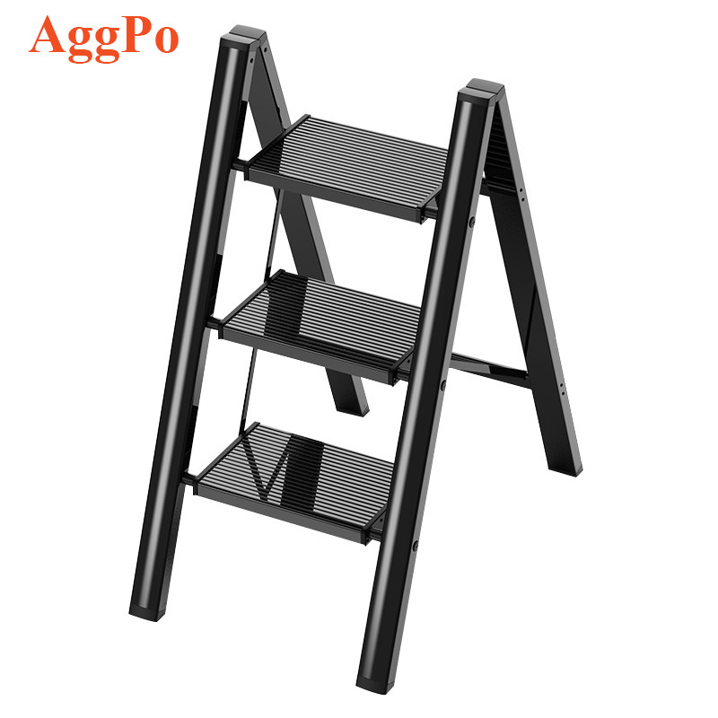 Household Thickened Folding Ladder Aluminum Alloy 2 3 4 Steps Indoor Flower Stand Stool Shelf Ladder Anti-slip Pedal Stepladder