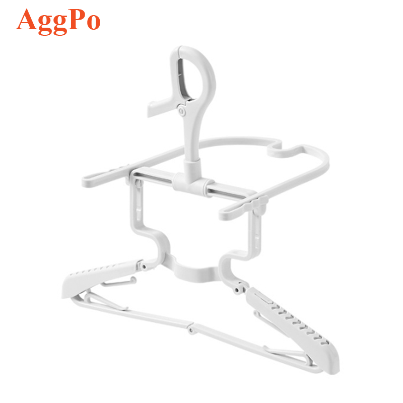 Foldable hanger with rotatable windproof drying rack, high collar sweater clip wide shoulder telescopic drying rack