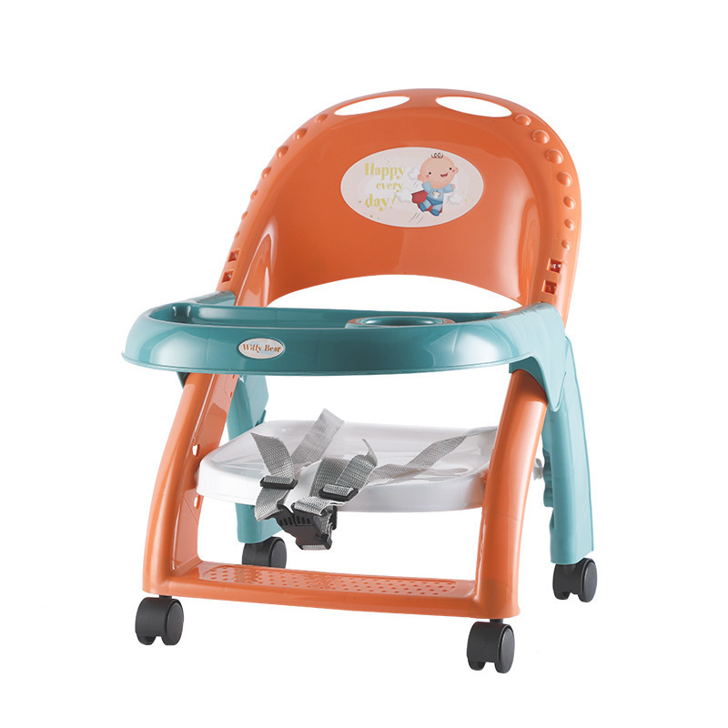 Children's baby dining meal safety chair with wheels kindergarten stool fun seat back chair small dining chair