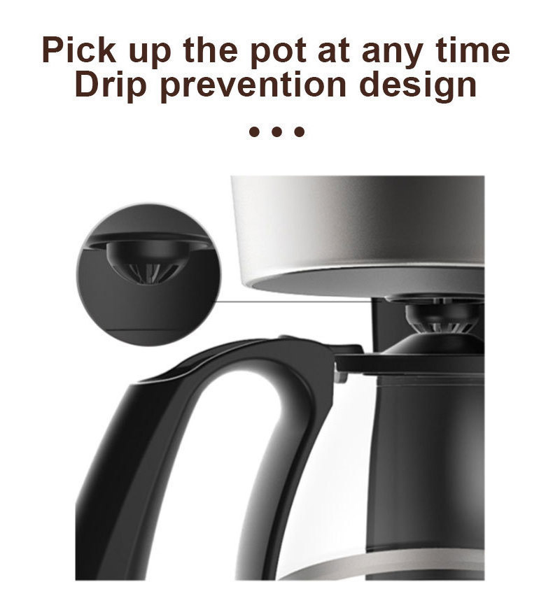 12-Cup Drip Coffee Maker, with Anti-drip Function and Reusable Cone Filter, Black with Stainless Accents Coffee Maker