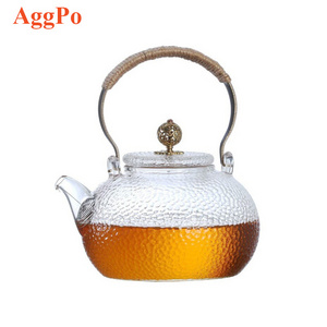 Glass Teapot Stovetop, Borosilicate Clear Tea Kettle, Teapot Blooming and Loose Leaf Tea Brewer for Camping, Travel