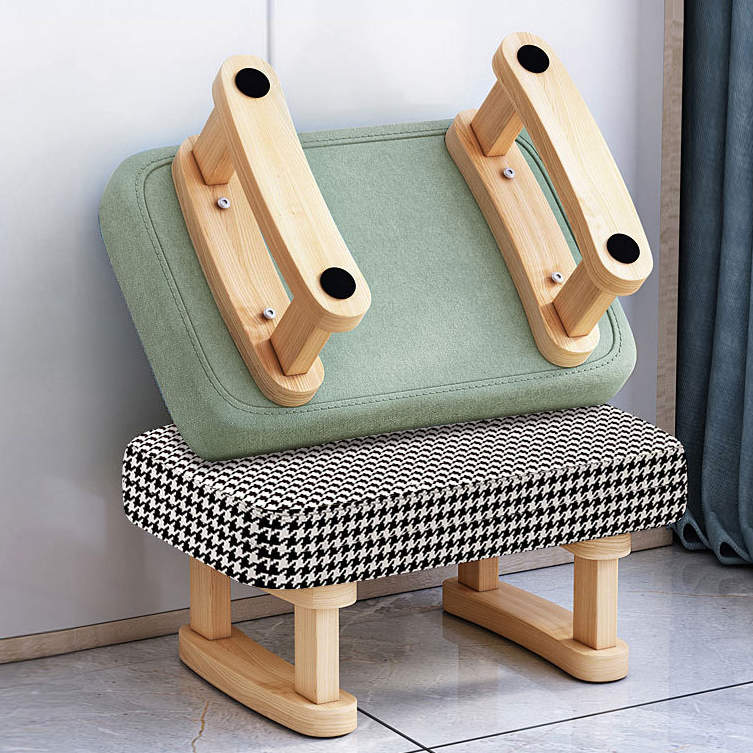 Functional Stool Small Bench Solid Wood Fabric Adult Sofa Simple Shoe Bench Home Leisure Creative Stool