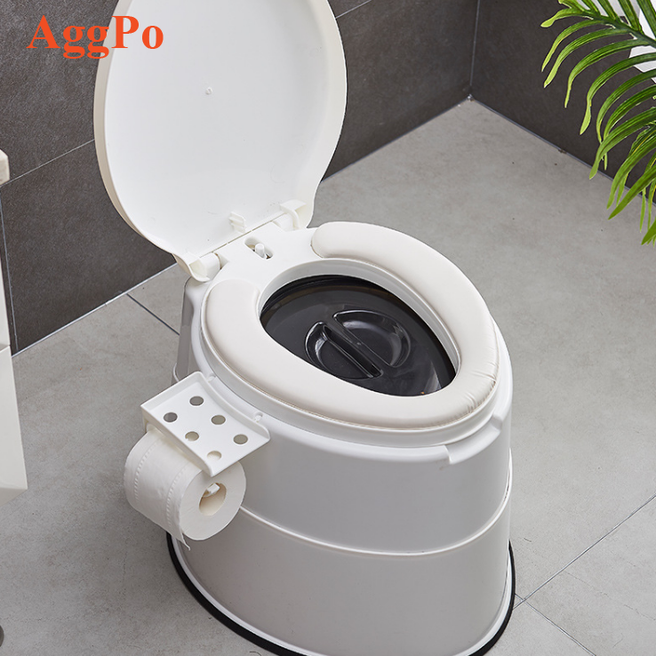 Portable household toilet for the elderly disabled pregnant foldable collapsible plastic potty with bucket