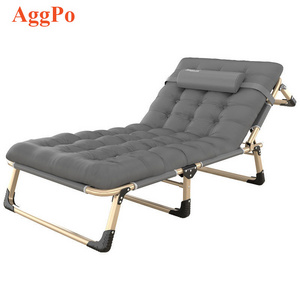 steel folding reclining chair Portable outdoor lounge rest chair Multifunction office Foldable bed