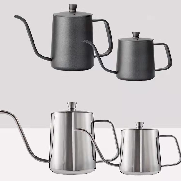 Gooseneck spout coffee kettle hot pour over drip coffee espresso tea brewing black coating stainless steel kettle