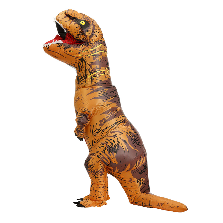 Dinosaur Inflatable Costume Halloween Cosplay Blow up Outfit Fancy Dress Adult Toys Brown