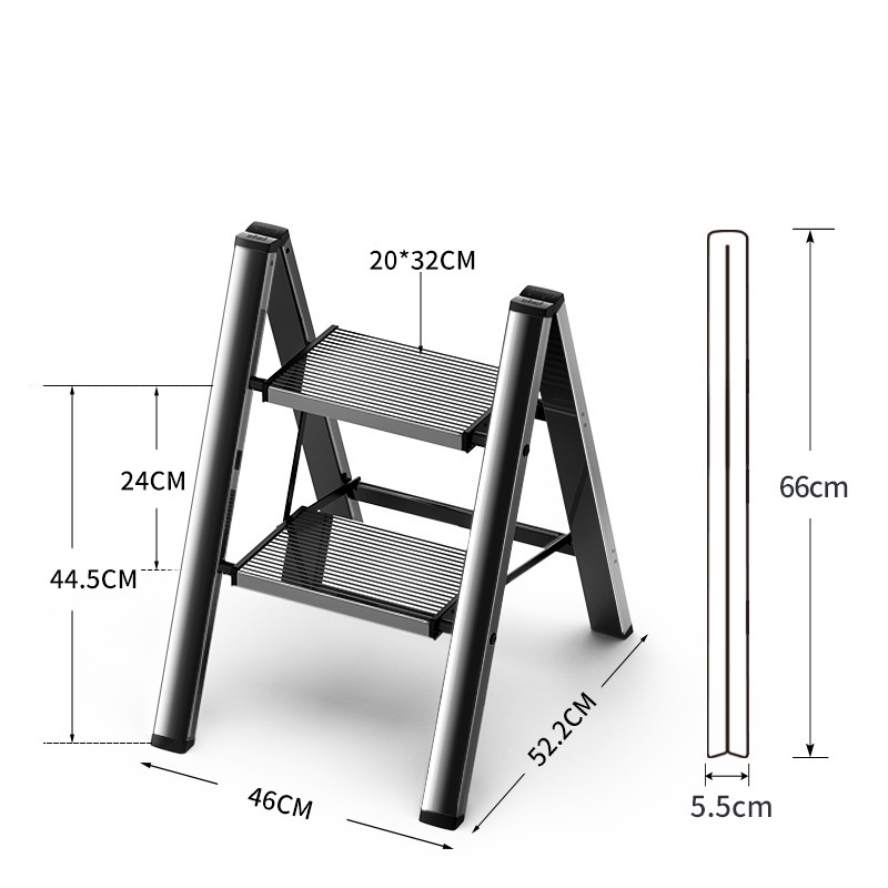 Household Thickened Folding Ladder Aluminum Alloy 2 3 4 Steps Indoor Flower Stand Stool Shelf Ladder Anti-slip Pedal Stepladder