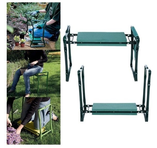 Upgraded Folding Garden Kneeler and Seat with Soft Eva Pad Seat with Stool Chair Pouch Gardening Supplies Ideal Gifts