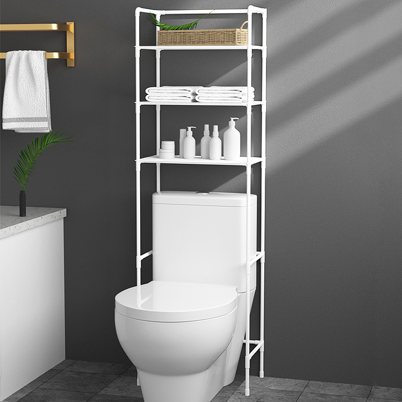 Narrow Bathroom Corner Toilet Storage Shelf for Paper Holder with wheels Easy to install Slim Freestanding Storage rack