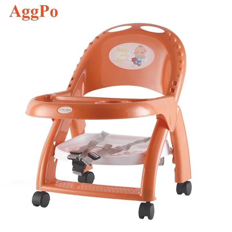 Children's baby dining meal safety chair with wheels kindergarten stool fun seat back chair small dining chair