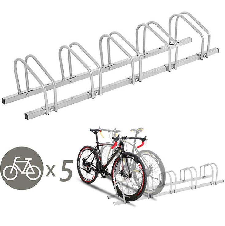 2/3/4/5/6 Slots Metal Bicycle Rack Stand Floor Garage Bike Storage Display Rack Indoor Outdoor Floor Bicycle Parking Stand