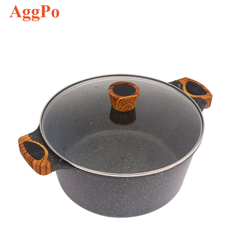 Medical stone soup pot non-stick pot household steamer pan instant noodle pot induction cooker open fire universal