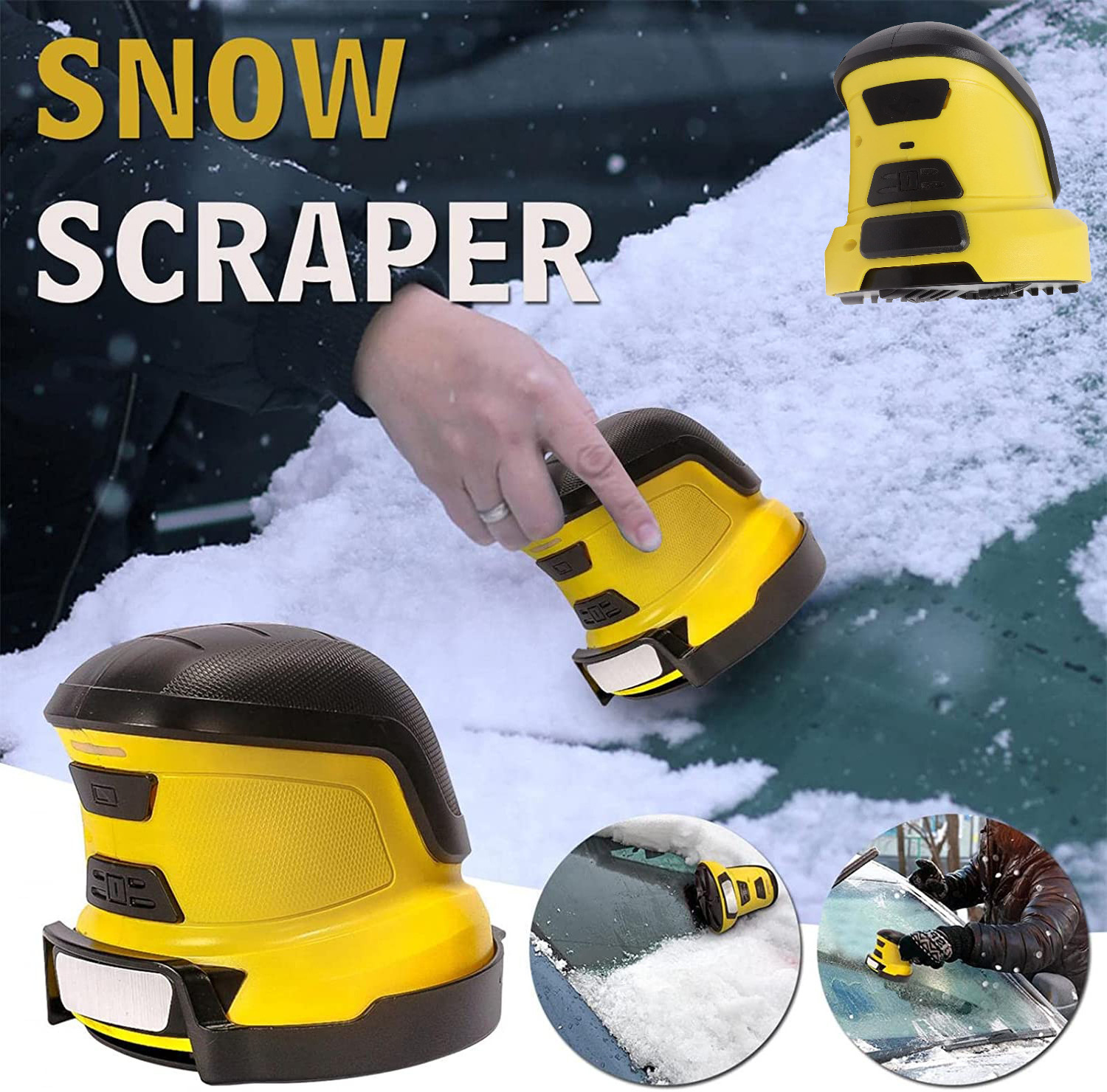 Electric Snow Ice Scraper USB Rechargeable - Automotive Portable Cordless Ice/Snow Scraper for Car - Removal Car Cleaning Tool