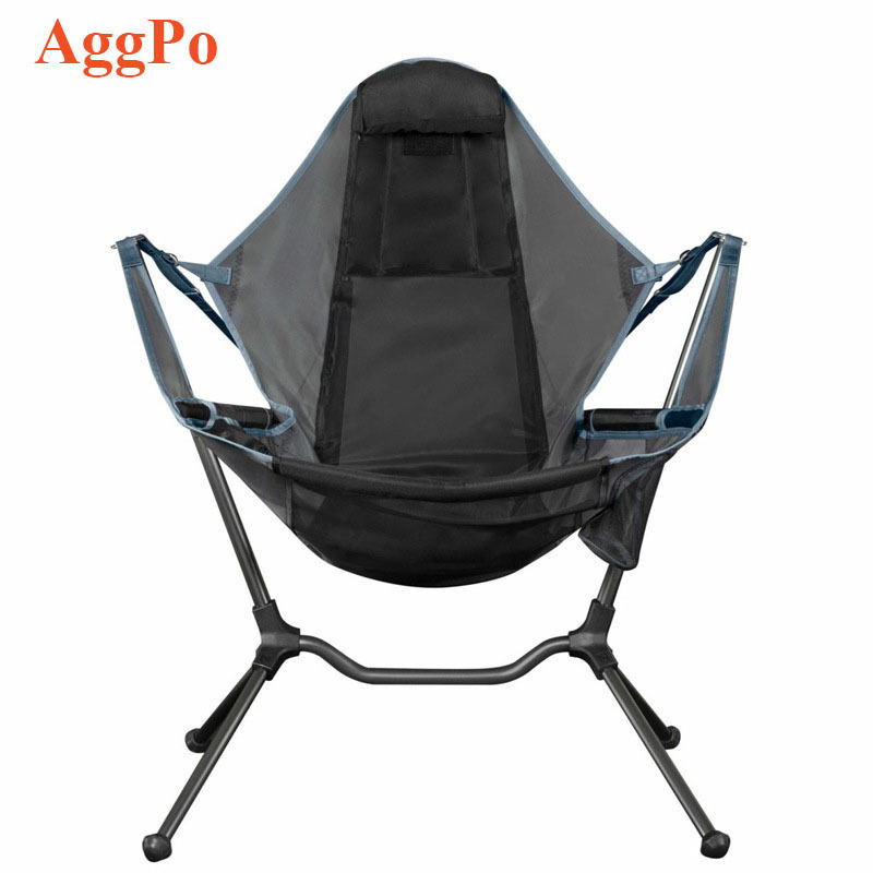 Camping Rocking Chair Park Swing Family Folding Chair Outdoor Beach Rest Fishing Chair Comfortable Multicolor