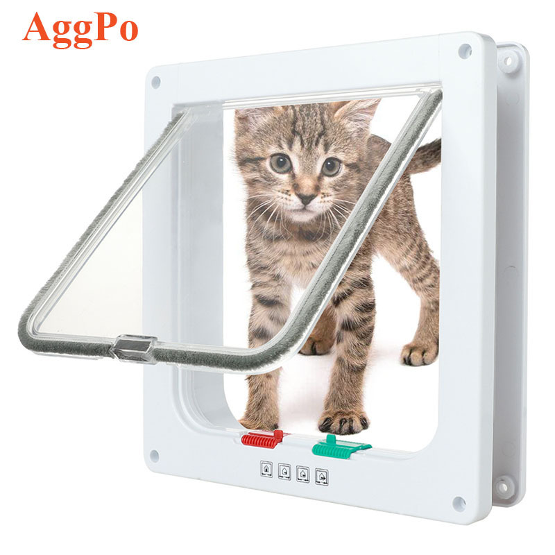 Interior Pet Door - Lockable Flap  for Puppy Dog and Cat Door - Easy Installation