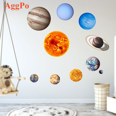 Luminous Planet Solar System Flat Sticker Color Fluorescent Mural Living Room Bedroom Fluorescent Wall Sticker Decoration