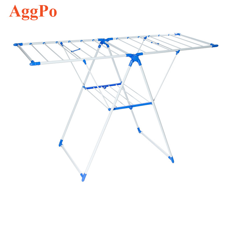 Multifunctional 2 Tier Collapsible Clothes Drying Rack - Indoor/Outdoor Folding Hanging Garment Stand - Easy Storage