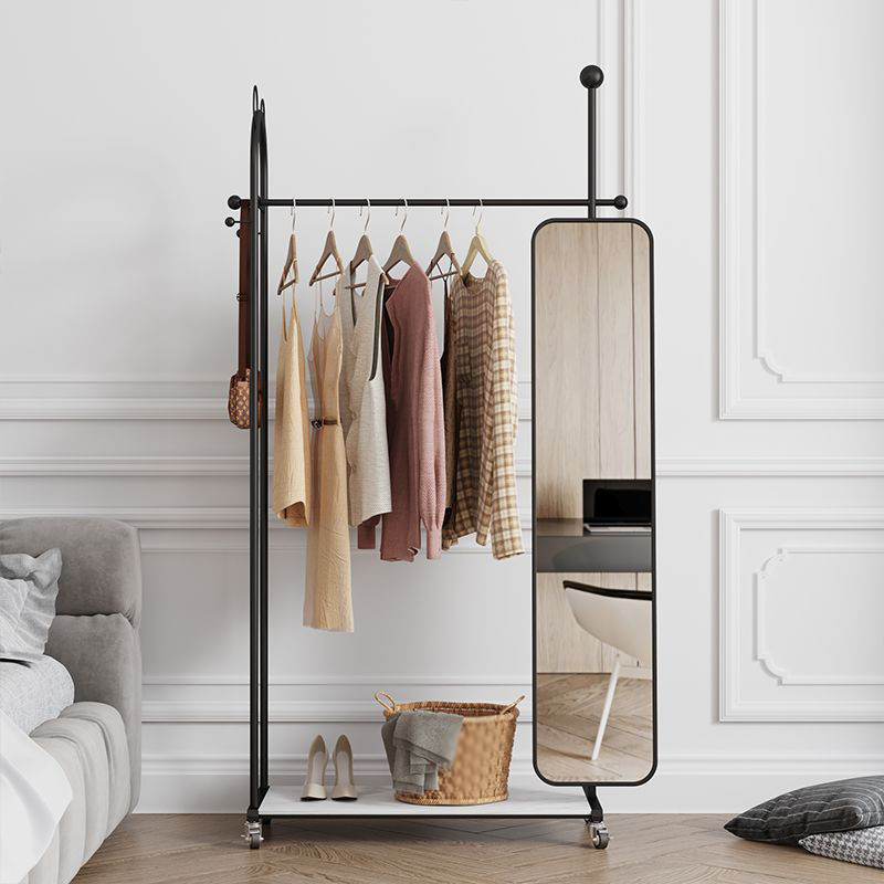 Light luxury all-in-one dressing mirror coat rack home hotel living room rotating full-length mirror floor-standing clothes rack