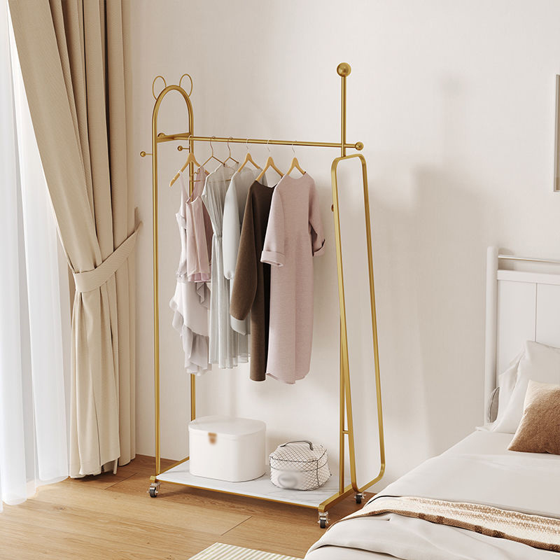 Light luxury all-in-one dressing mirror coat rack home hotel living room rotating full-length mirror floor-standing clothes rack