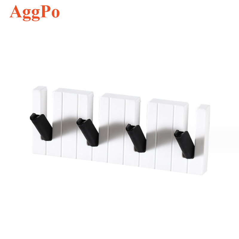 Good-looking Punch-free Piano Hook Wall-mounted Umbrella Clothing Key Hanger Entrance Bedroom Storage Sticky Hook