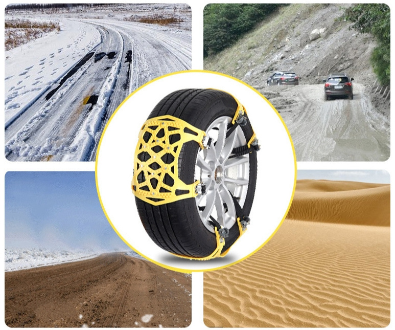 Snow Chains for Car - Adjustable Tire Chain - Universal Car Emergency Anti Slip Snow Chains