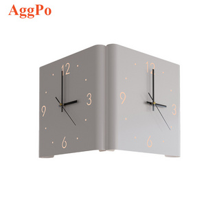 New Led Wall Clock Double Sided Corner Wall Clock - Creative Light Living Room Decorative Wall Clock - for Bedroom Office Decor