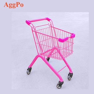 Mini Supermarket Handcart - Kids Metal Supermarket Happy Shopping Cart - Mini Metal Shopping Cart for Kids