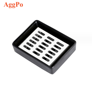 Ceramic Soap Box Household Rectangular Simple Bathroom 304 Stainless Steel Filter Double Layer Drain Soap Dish