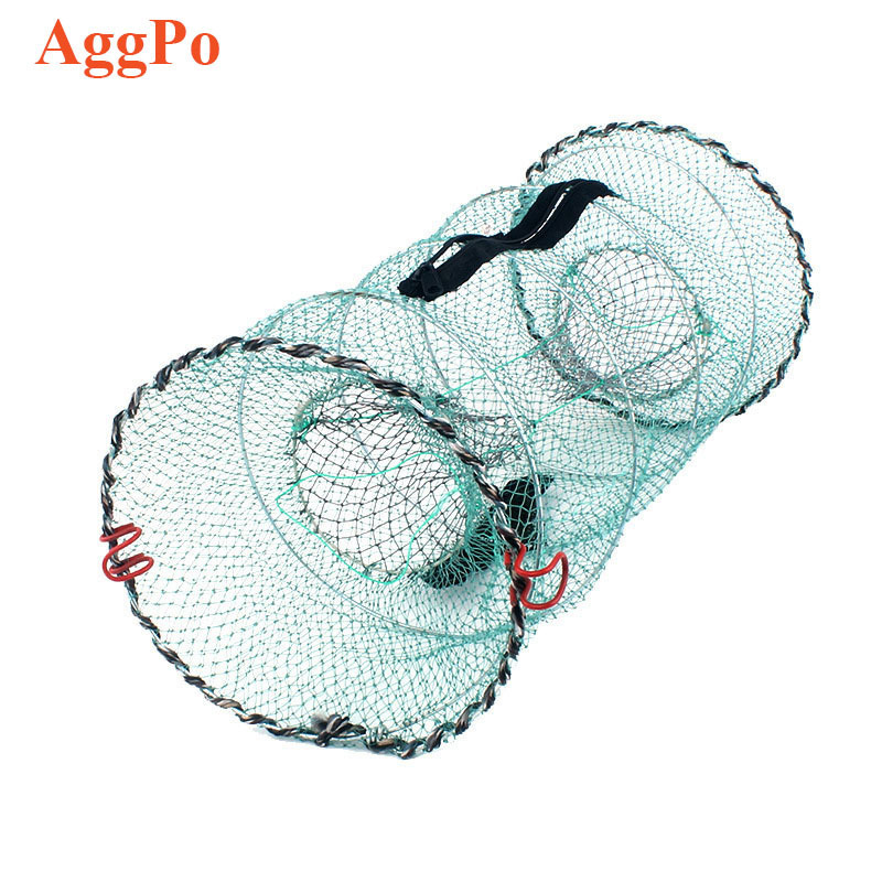 Round Spring Fishing Net Automatic Folding Spring Cage Lobster Crab Fish Cage Fishing Tool