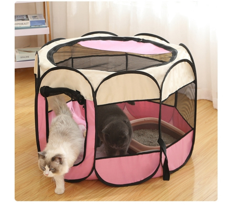 Pet Puppy Dog Playpen - Portable Playpen for Dog and Cat - Foldable Pop Up Dog Kennel Playpen with Carring Case