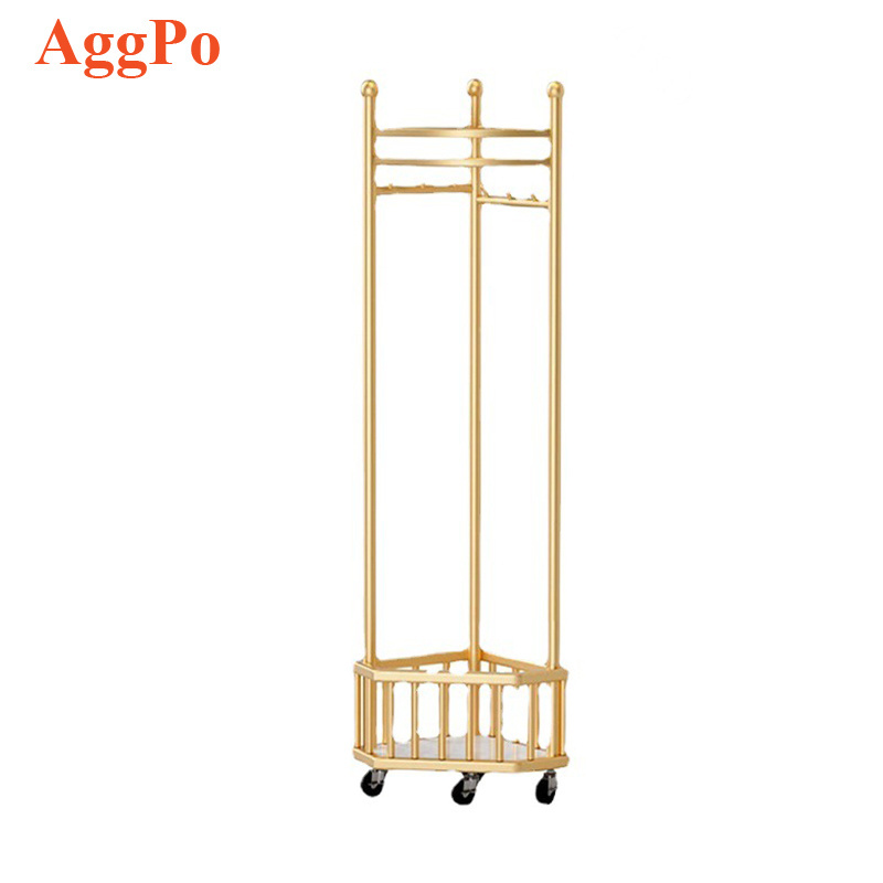 Floor-standing corner coat rack simple triangular coat rack mobile pulley simple corner storage coat rack with storage basket