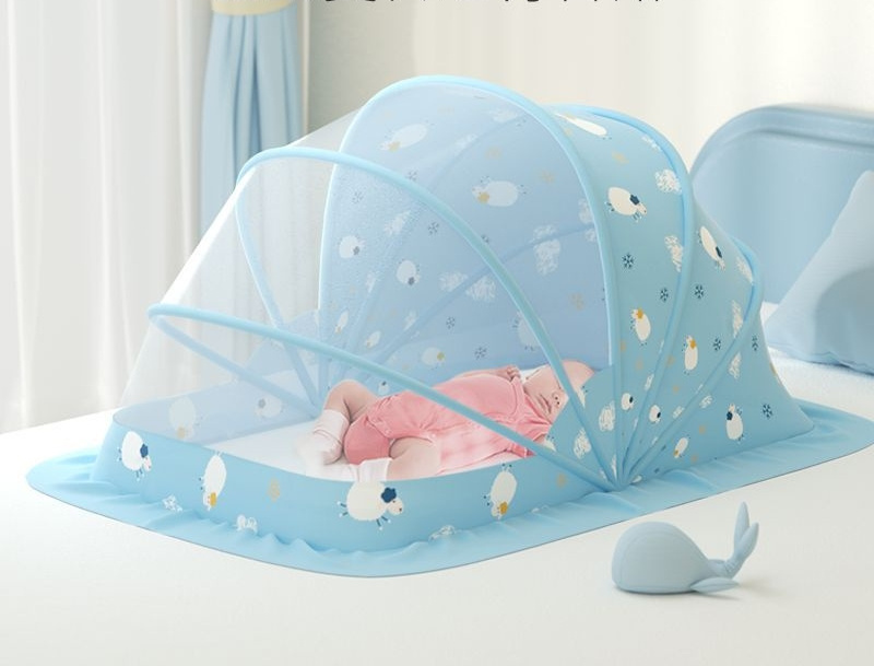 Portable Mosquito Net for Baby 0-5 Years - Folding Crib Tent, Large Size High-density and Breathable Cover Not Installation