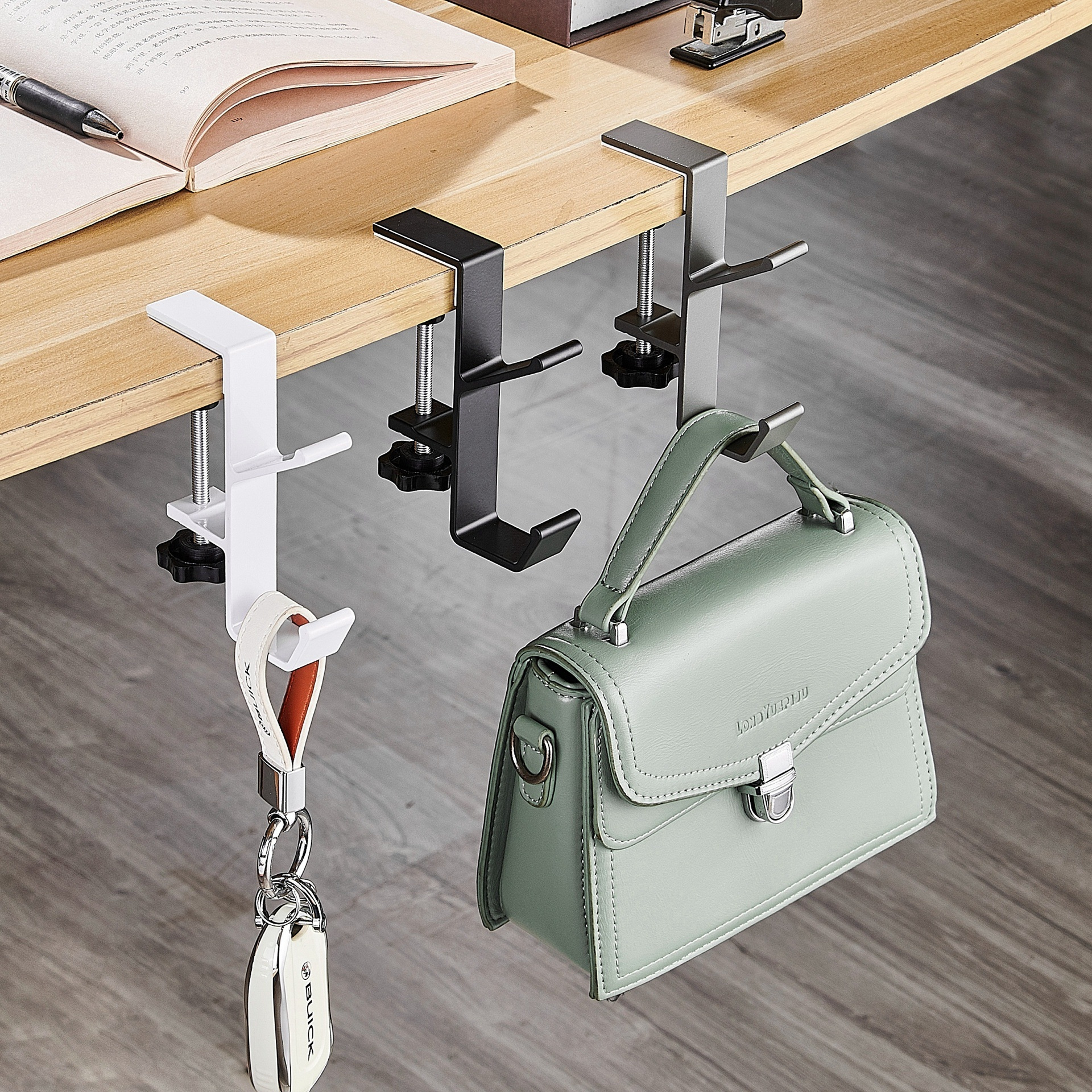 Desk Mount Bag Holder Hook - Backpack Hanger Portable Desk - Reduce Desk Clutter for Table