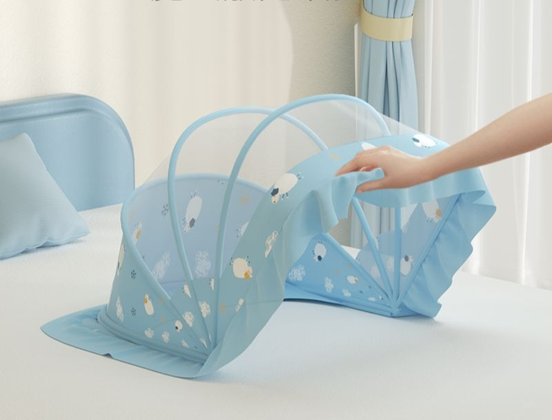 Portable Mosquito Net for Baby 0-5 Years - Folding Crib Tent, Large Size High-density and Breathable Cover Not Installation