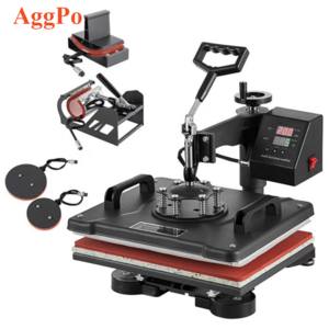 Upgraded 5 in 1 Heat Press Machine - Heat Transfer Machine 360-Degree Swing Away Combo Heat Press for T Shirt Mug Hat Plate