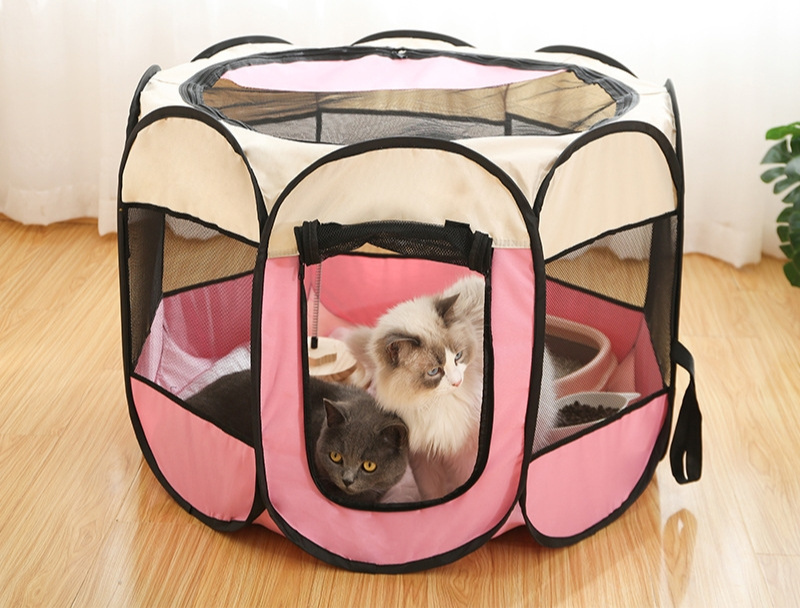 Pet Puppy Dog Playpen - Portable Playpen for Dog and Cat - Foldable Pop Up Dog Kennel Playpen with Carring Case