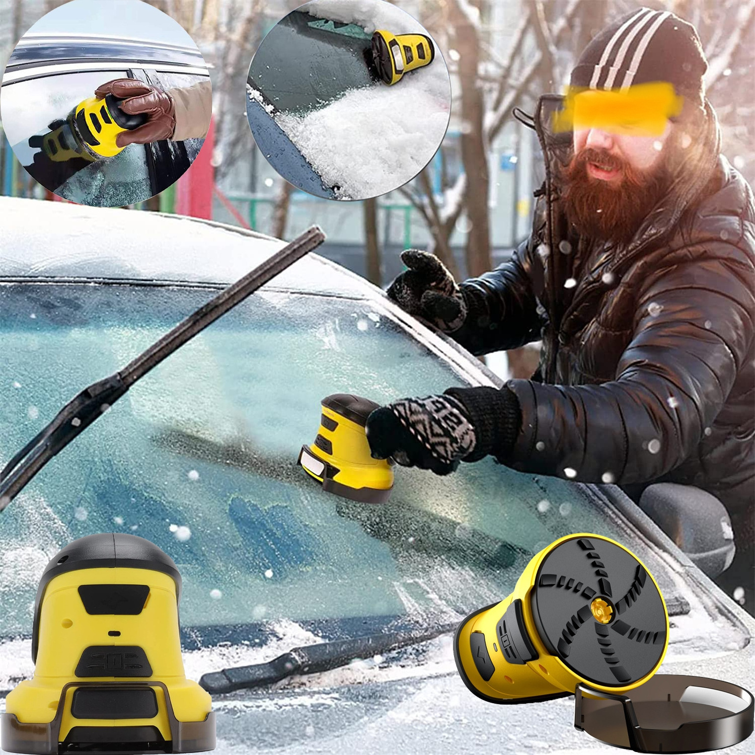 Electric Snow Ice Scraper USB Rechargeable - Automotive Portable Cordless Ice/Snow Scraper for Car - Removal Car Cleaning Tool