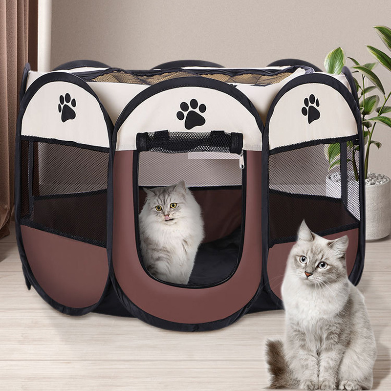 Pet Puppy Dog Playpen - Portable Playpen for Dog and Cat - Foldable Pop Up Dog Kennel Playpen with Carring Case