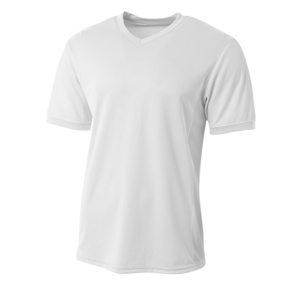 White Soccer Jersey With Rib Collar and Short Sleeve Football Jersey Soccer Training Top Shirt in Best Price