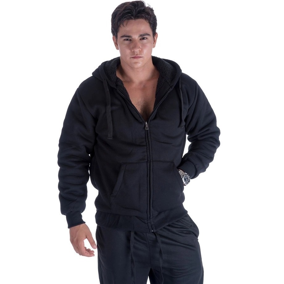 Custom Heavyweight 500 GSM Full Zip Up Hoodie 100% Cotton High Quality Inner Fur Warm Fleece Hoodie