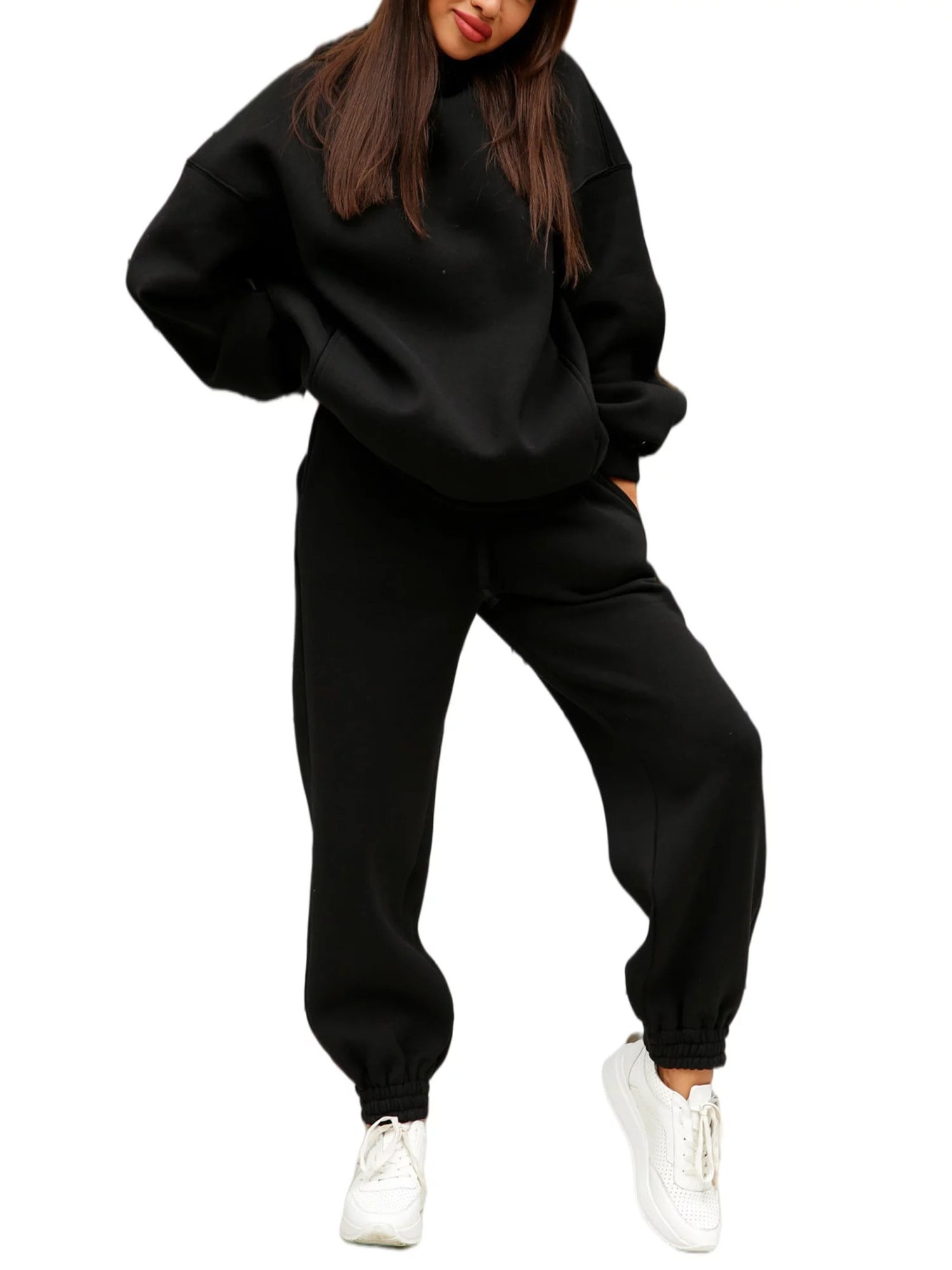 Wholesale Hoodie Jogger Sweatsuit Customize Cotton 2 Pieces Set New Design For Women Female Training Wear Sweat Jogging Suits